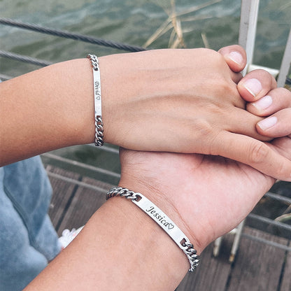Engraved Love Bracelet Set