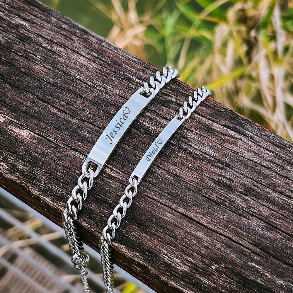 Engraved Love Bracelet Set