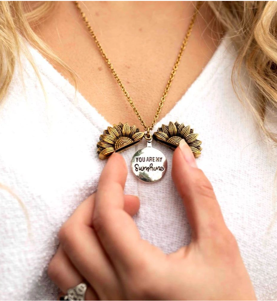 "You are my sunshine" Vintage Sunflower pendant!