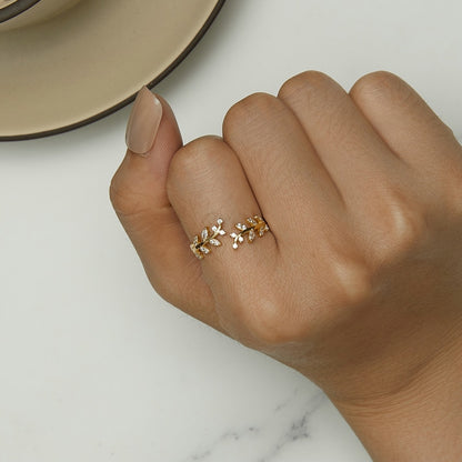 Korean Style Leaf Ring